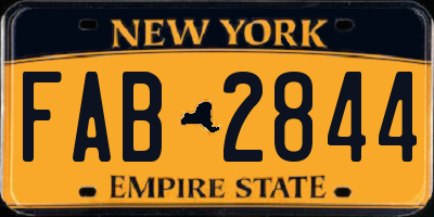 NY license plate FAB2844
