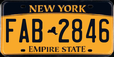 NY license plate FAB2846