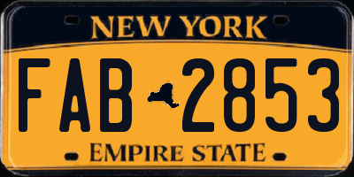 NY license plate FAB2853