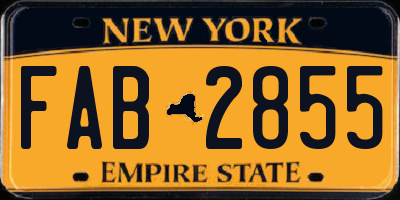 NY license plate FAB2855