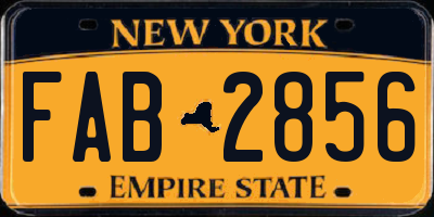 NY license plate FAB2856