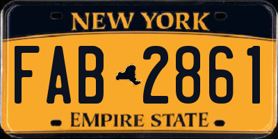 NY license plate FAB2861
