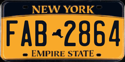 NY license plate FAB2864
