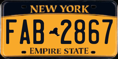 NY license plate FAB2867