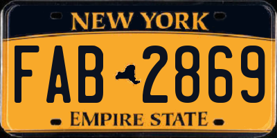 NY license plate FAB2869