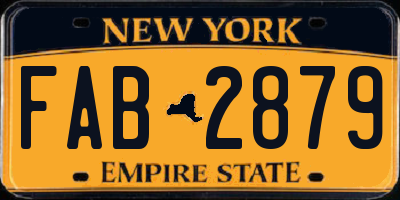 NY license plate FAB2879