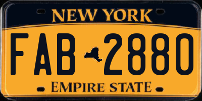 NY license plate FAB2880