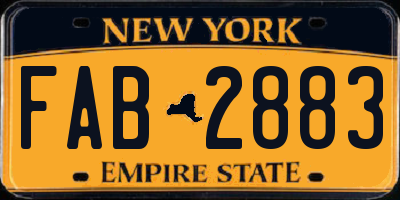 NY license plate FAB2883
