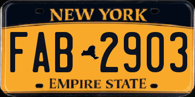 NY license plate FAB2903