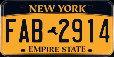 NY license plate FAB2914