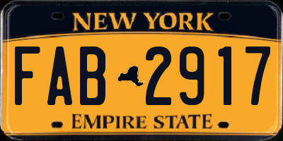 NY license plate FAB2917