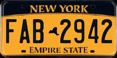 NY license plate FAB2942