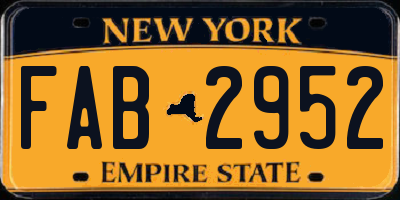 NY license plate FAB2952