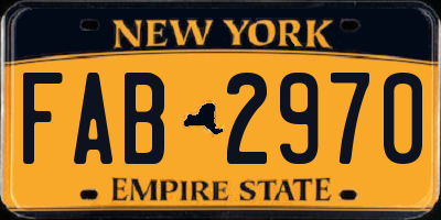 NY license plate FAB2970