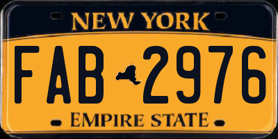 NY license plate FAB2976