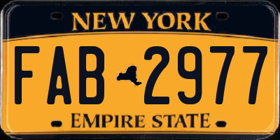 NY license plate FAB2977