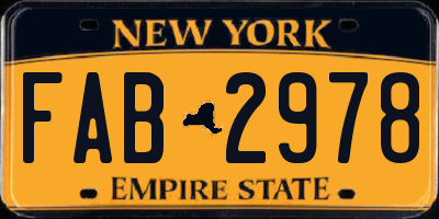 NY license plate FAB2978