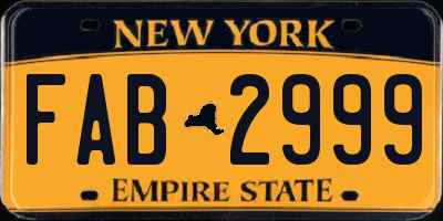 NY license plate FAB2999