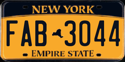 NY license plate FAB3044