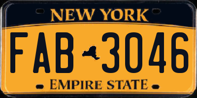 NY license plate FAB3046