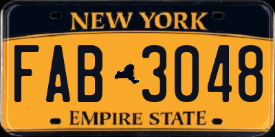 NY license plate FAB3048