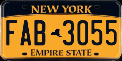 NY license plate FAB3055