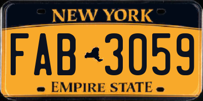 NY license plate FAB3059