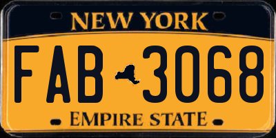 NY license plate FAB3068