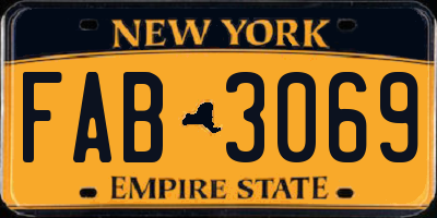 NY license plate FAB3069