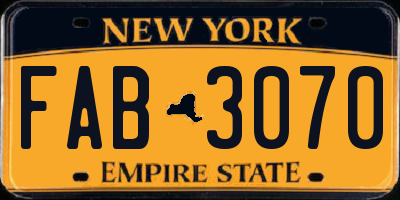 NY license plate FAB3070