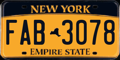 NY license plate FAB3078