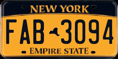 NY license plate FAB3094