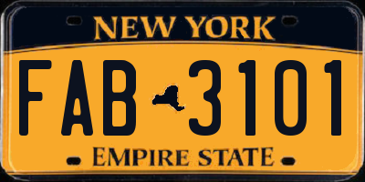 NY license plate FAB3101