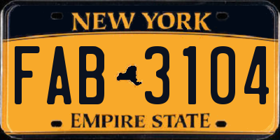 NY license plate FAB3104