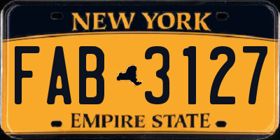 NY license plate FAB3127