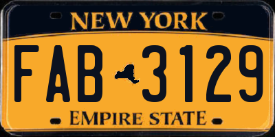 NY license plate FAB3129