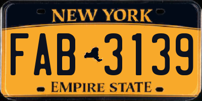 NY license plate FAB3139