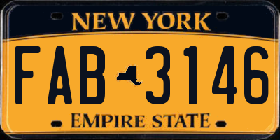 NY license plate FAB3146