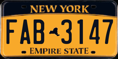 NY license plate FAB3147