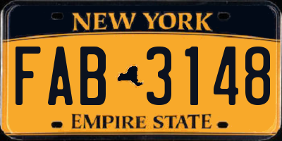 NY license plate FAB3148