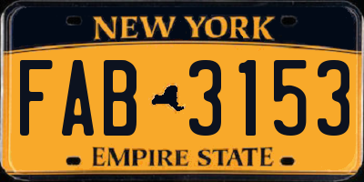 NY license plate FAB3153