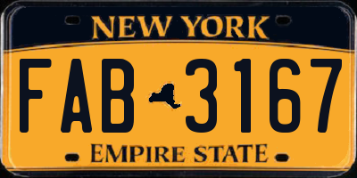 NY license plate FAB3167