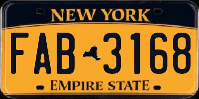 NY license plate FAB3168