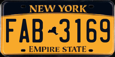 NY license plate FAB3169