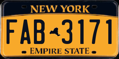 NY license plate FAB3171