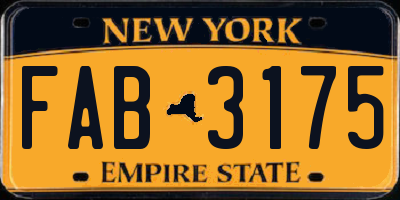 NY license plate FAB3175