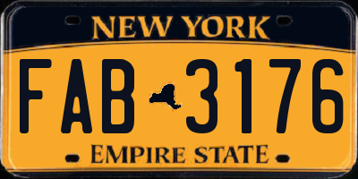 NY license plate FAB3176