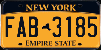 NY license plate FAB3185