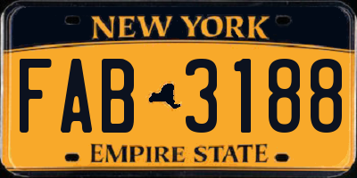 NY license plate FAB3188