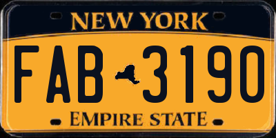 NY license plate FAB3190